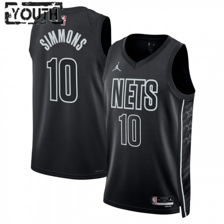 NBA Børn Trøje Brooklyn Nets Ben Simmons 10 2022-23 Jordan Statement Edition Sort Swingman